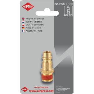 Airpress Нипел (конектор) 1/4" външна резба euro 4311532 (4311532)