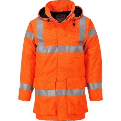 Portwest hi-vis bizflame s774 / Огнеупорен светлоотразителен дъждобран, антистатичен - hv оранжев l (s774orrl)