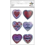 TITANUM Holo hearts 3D self-adhesive mix sizes 6pcs