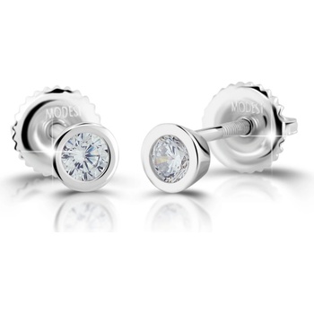 Modesi Jemné strieborné náušnice so zirkónmi M00922