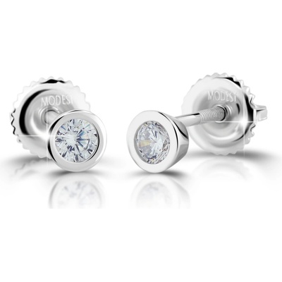 Modesi Jemné strieborné náušnice so zirkónmi M00922