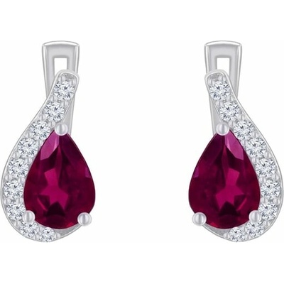 Eppi Strieborné náušnice s rhodolitmi a zirkónmi Fenno E37989