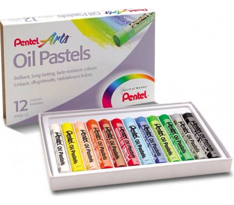 Pentel Pastely olejové kulaté 12 barev