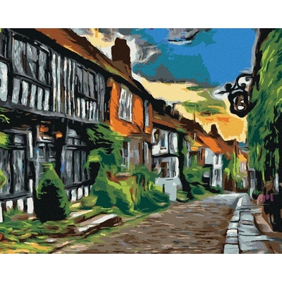 Zuty Malování Podle Čísel Ulička Ve Východním Sussexu 80 x 100 cm Plátno 8596530087540