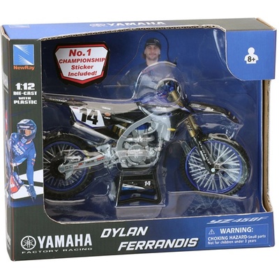New Ray Toys Метален мотоциклет Newray - Yamaha YZF 450, Dylan Ferrandis, 1: 12 (58333)
