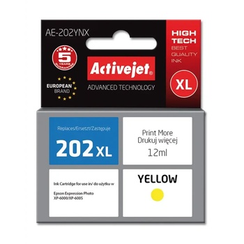 Compatible Мастило Activejet AE-202YNX (заместител за Epson 202XL H44010, Supreme, 12 ml, жълто) (AE-202YNX)