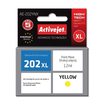 Compatible Мастило Activejet AE-202YNX (заместител за Epson 202XL H44010, Supreme, 12 ml, жълто) (AE-202YNX)