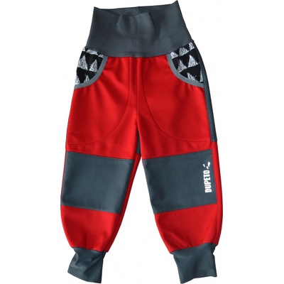 DupeTo zateplené softshellové kalhoty červené Triangle