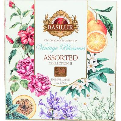 Basilur Vintage Blossoms Assorted Zmes čajov z Cejlonu 40 x 2 g