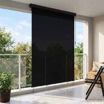 vidaXL Ролетна щора Черно 140 x 250 cm Текстил и Алуминий (42037187)