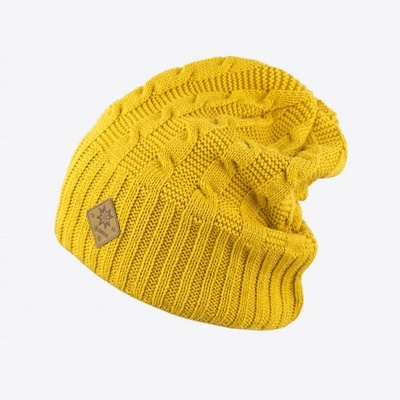 Kama pletená čepice merino A107 102 žlutá