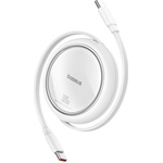 Baseus Кабел за дата тип C към тип C, 100 W, 1 m - Baseus Free2Draw Mini (P10364500211-00) - лунно бял