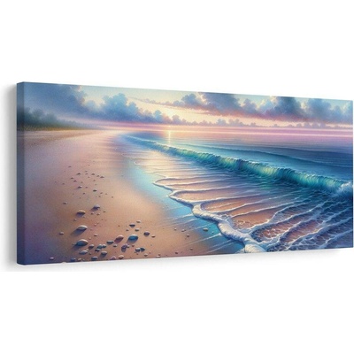 Obraz pastelová pláž při svítání - 80x40