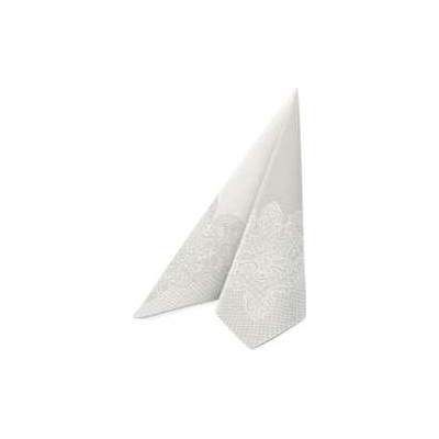 PAW AIRLAID Ubrousky Reverse Royal Lace silver-white 50ks 40x40cm