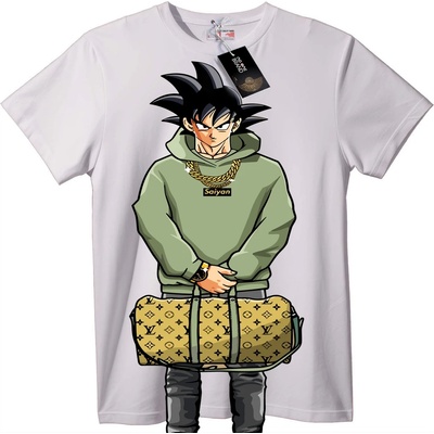 NOONEBRAND Тениска Гоку Градски Саян - 4XL, White