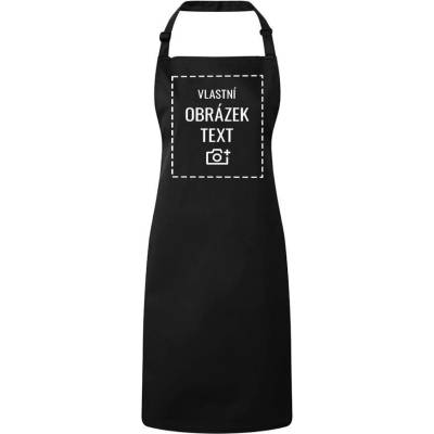 Bezvatriko.cz Zástěra s laclem s vlastním potiskem Černá Unisex Canvas Zástěra s laclem