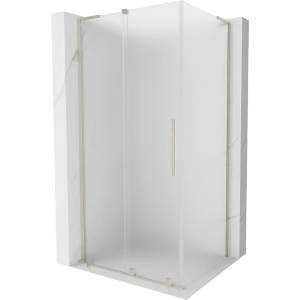 Mexen Velar L разтегателна душ кабина 90 x 110 см, мат, четкан никел - 871-090-110-33-97 (871-090-110-33-97)