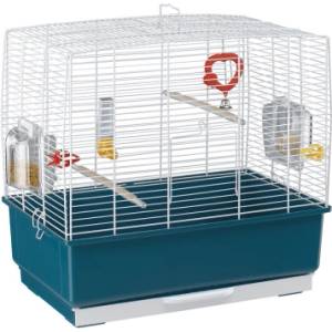 Ferplast - Rekord 3 White - клетка за малки птички с пълно оборудване 49Х30Х48, 5 cm