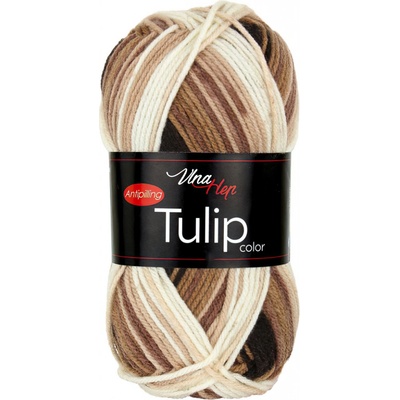 Pletací / háčkovací příze Vlna-Hep TULIP COLOR 5217 hnědo-béžová, melírovaná, antipillingová, 100g/170m