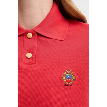 Bally Памучна тениска с яка Bally дамска в червено WJE077 (WJE077)