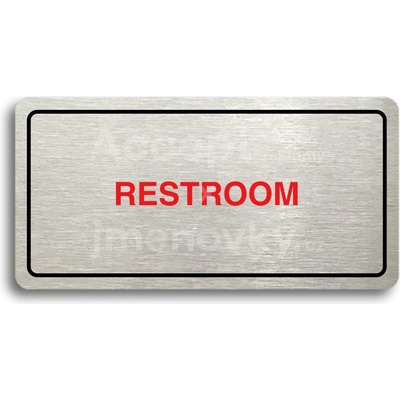 ACCEPT Piktogram RESTROOM - stříbrná tabulka - barevný tisk