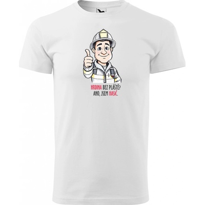 Sablio Tričko s potiskem pro hasiče Hrdina bez pláště? Ano, jsem hasič bílé