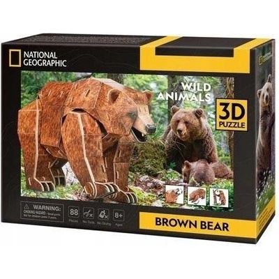 Cubic Fun 3D puzzle Medvěd hnědý 77 ks