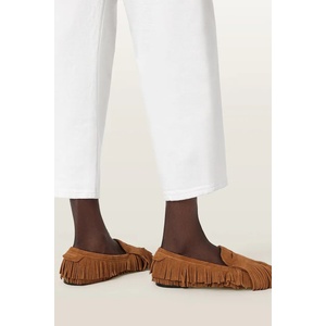 AllSaints мокасини дамски велур Sandy Fringe Loafer (W017FE)