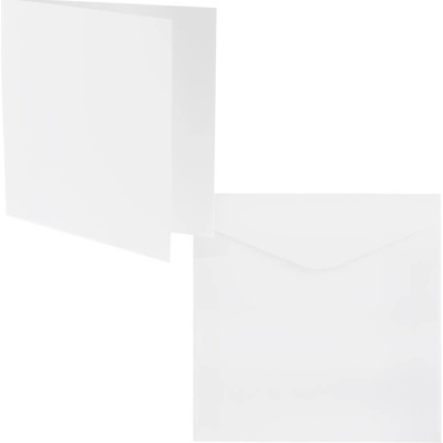 Obálka s Kartičkou 5ks 145x145mm, hladká, bílá