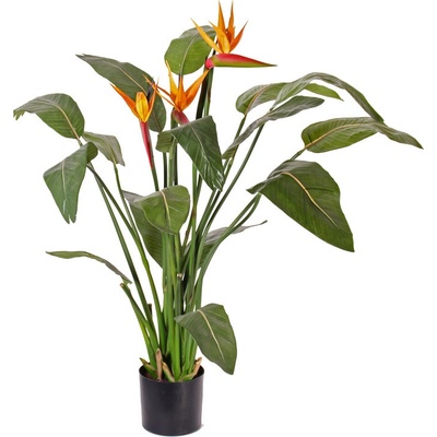 Umelá kvetina Strelitzia luxe v kvetináči, 3 kvety, 110cm