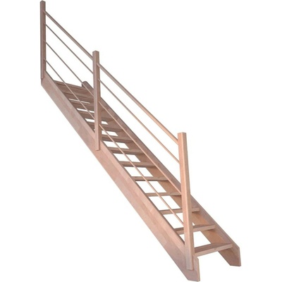 StarWood Schody Mykonos Pro bukové rovné 80cm otevřené dřev. design. zábradlí L