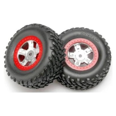 Traxxas колело 1.4/1.8", диск SCT сатенено-червен, гума SCT (2)