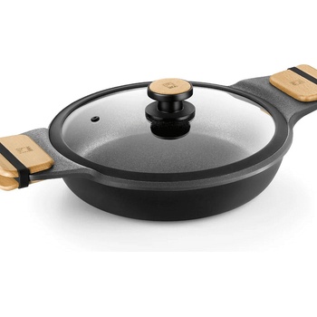 BRA Плитка индукционна тенджера (тава) BRA MARKET с незалепващо покритие и капак - Ø36 x h8 см (BRA 790536)