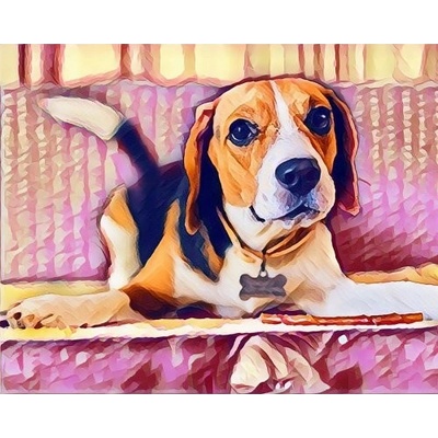 Figured ART Diamantové malování ROZTOMILÝ BÍGL 40 x 50 cm bez rámu