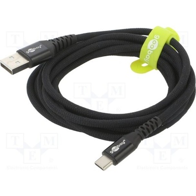 Goobay 74527 USB 2.0, USB A vidlice,USB C vidlice, 2m, černý