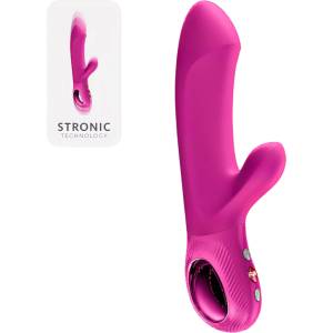 FUN FACTORY Bi Stronic Embrace - тласкащ вибратор с клитор стимулатор (розов) - desirel