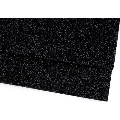 Pěnová guma Moosgummi s glitry černá 20x30 cm - 2ks