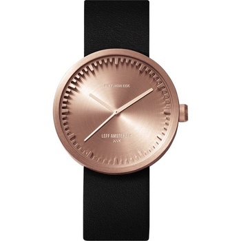 LEFF TUBE WATCH D38 / ROSE gold WITH black LEATHER STRAP