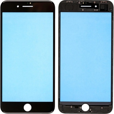 Oleofobní náhradní černý přední sklo s rámem na iPhone 8 Plus