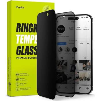 Ringke Privacy Протектор за iPhone 15 Pro Max, RINGKE Tempered Glass, Черен (8809919307208)