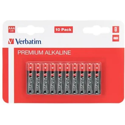 Verbatim Батерия, AAA, алкална, 10 бр. , VERBATIM "Premium" 49874 (49874)