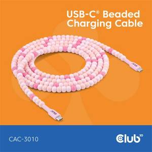 Club 3D Кабел Club 3D - CAC-3010 (USB-C, PD 240W, 20Gbps, 4K60Hz, розов, M/M, 2 m) (CAC-3010)