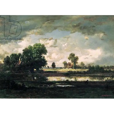 Obrazy - Rousseau, Theodore: Pool with a Stormy Sky - reprodukce obrazu