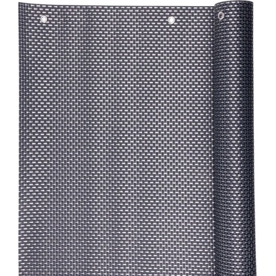 Strend Pro Zástena Polyratan 77 0,9x3 m, UV, 800 g/m2, antracit, tieniaca na balkón, s okami