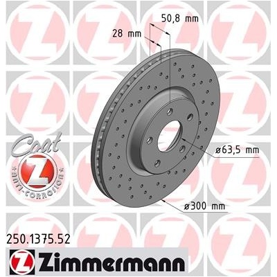 ZIMMERMANN Brzdový kotúč 250137552