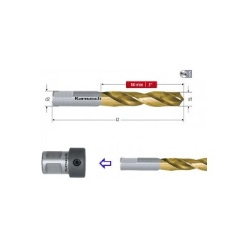Image 1 of Karnasch Свредло спирално, за държач, HSS-Co TIN (Ø 2.5 - Ø 12.0) (201840)