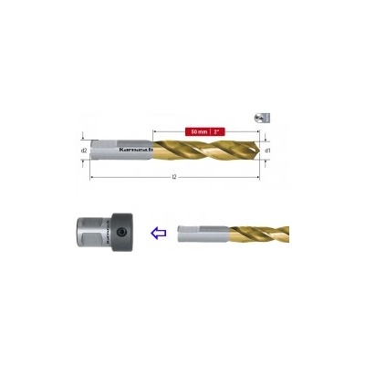 Karnasch Свредло спирално, за държач, HSS-Co TIN (Ø 2.5 - Ø 12.0) (201840)