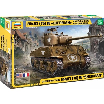 Zvezda M4 A3 76mm Sherman Tank Model Kit 3676 1:35