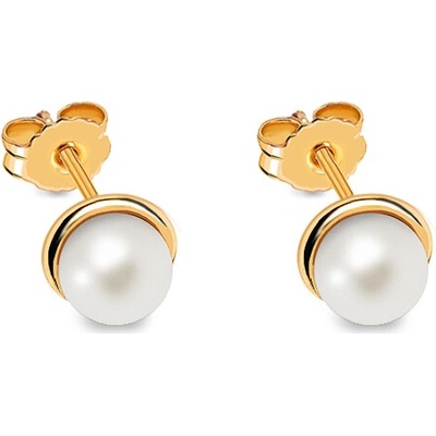 iZlato Forever Perlové náušnice z kolekcie Wedding Jewelry v žltom zlate IZ20379
