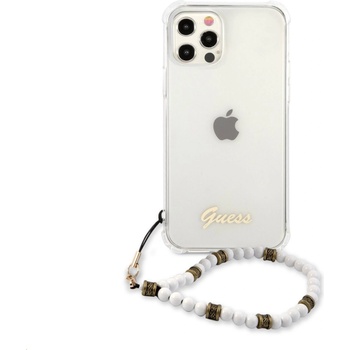 Image 1 of GUESS Гръб Guess PC Script and - Бял Pearls Case за iPhone 12/12 Pro - Прозрачен